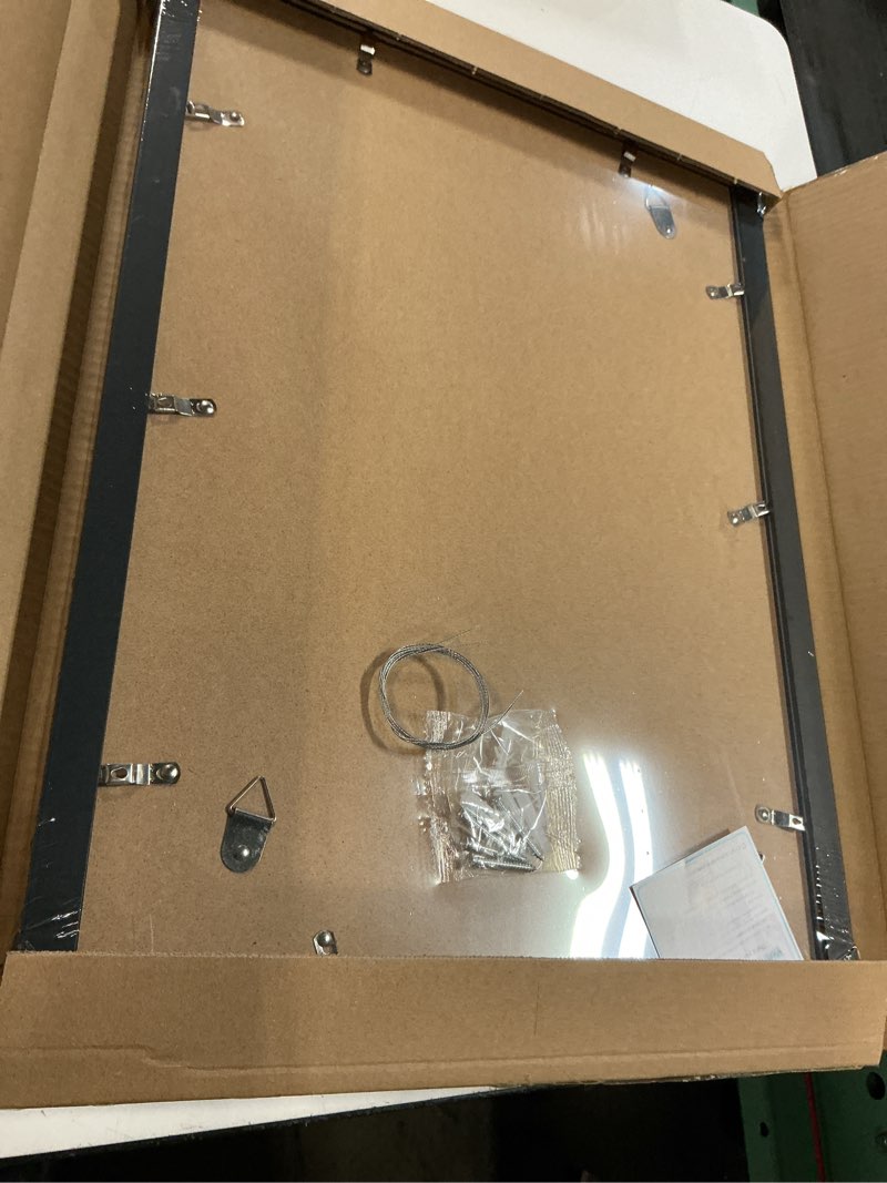 Condition photo showing Good Condition for iRahmen 14x20 Picture Frame Set of 2 with Plexiglass, Black Poster Frame Display 12x18 Picture with Mat or 14 x 20 Without Mat, Wood Photo Frame for Horizontal or Vertical Wall Mounting Pure Black 14X20