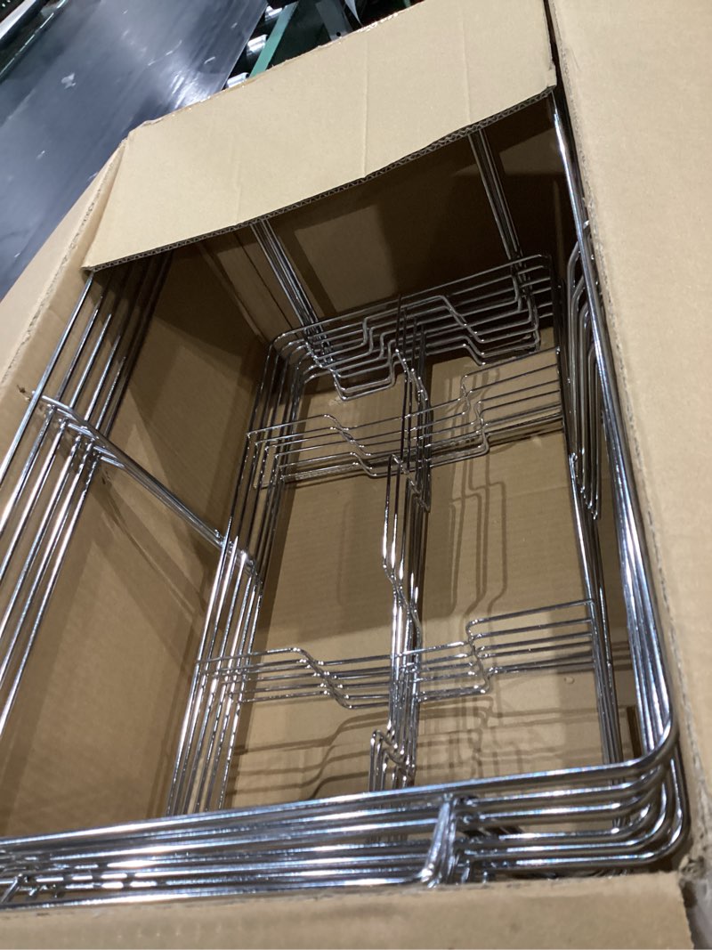 Condition photo showing Good Condition for 6 pack professional fixed chafing wire rack: heavy duty plated steel chafer stand for full size & half size steam table pans, industry compatible, stackable for catering, weddings & banquets