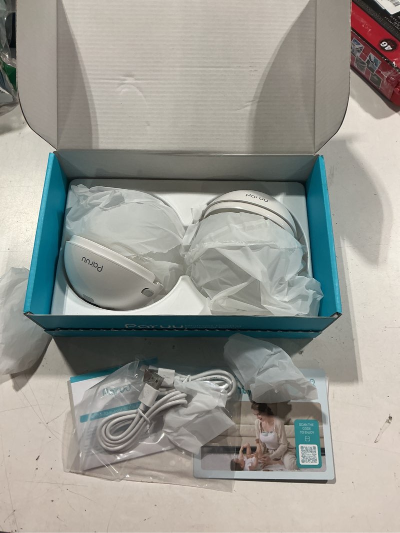 Condition photo showing Good Condition for paruu hands free breast pump p16, wearable breast pump electirc portable with 4 modes & 12 levels, max 309mmhg strong suction 19/21/24mm flange inserts wearable breastfeeding pump, 2 pack white