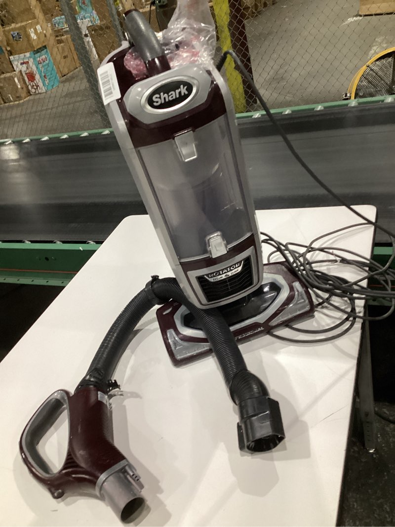 Condition photo showing Good Condition for (USED, DAMAGED, MISSING PARTS, NOT TESTED) Shark NV752 Rotator Powered Lift-Away TruePet Upright Vacuum with HEPA Filter, Large Dust Cup Capacity, LED Headlights, Upholstery Tool, Perfect Pet Power Brush & Crevice Tool, Bordeaux