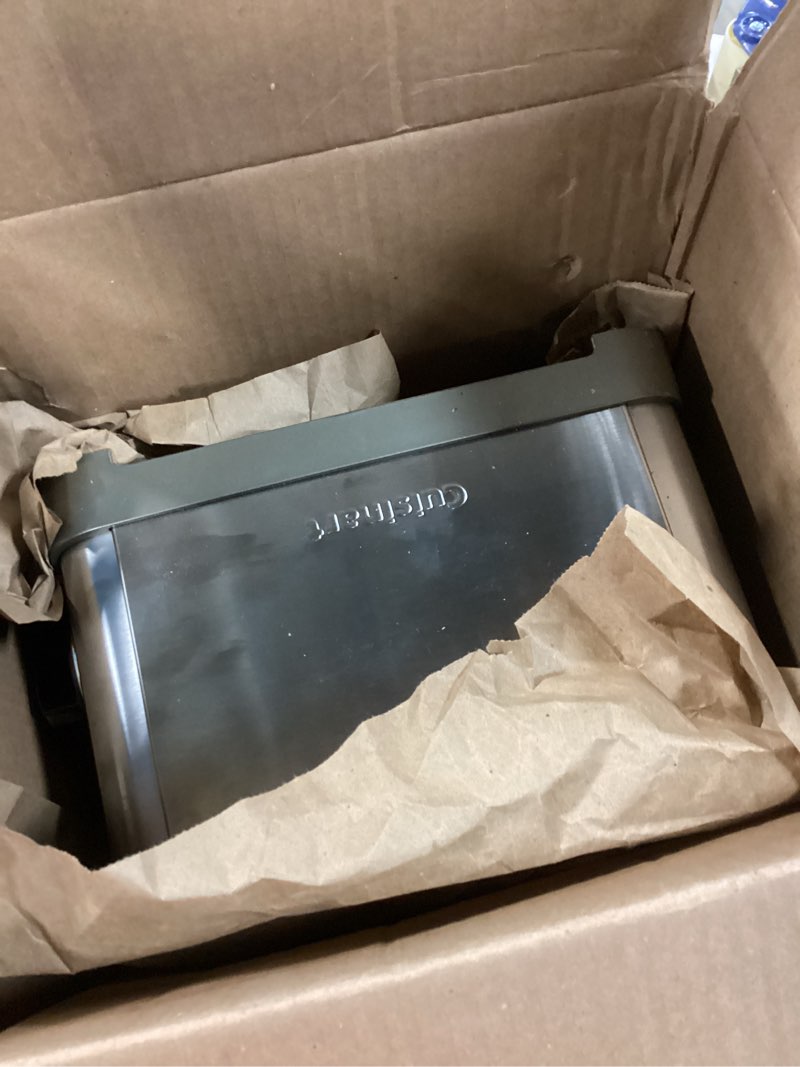 Condition photo showing As Is for Similar Cuisinart 4 Slice Compact Stainless Steel Toaster with Extra-Wide Slots for Bread, French Toast, Bagels & Pastries, Defrost & Reheat Functions, CPT-180P1, Brushed Stainless, Removable Crumb Tray