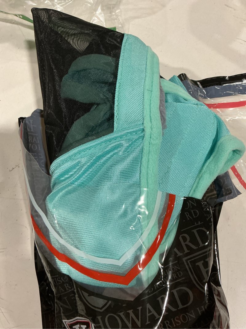 Condition photo showing As Is for harrison howard caremaster pro luminous horse fly mask standard with ears uv protection for horse summer mint full size full (large) summer mint