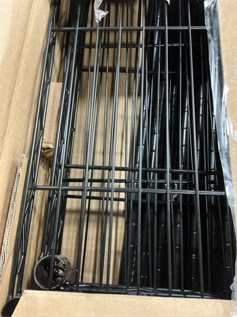 Condition photo showing Good Condition for Amazon Basics 4-Shelf Steel Wire Rack, 13.4 D x 23.2 W x 48 H in, Black | Sturdy, Adjustable, Easy Assembly, Storage 4-Shelf Black 13.4" D x 23.2" W x 48" H