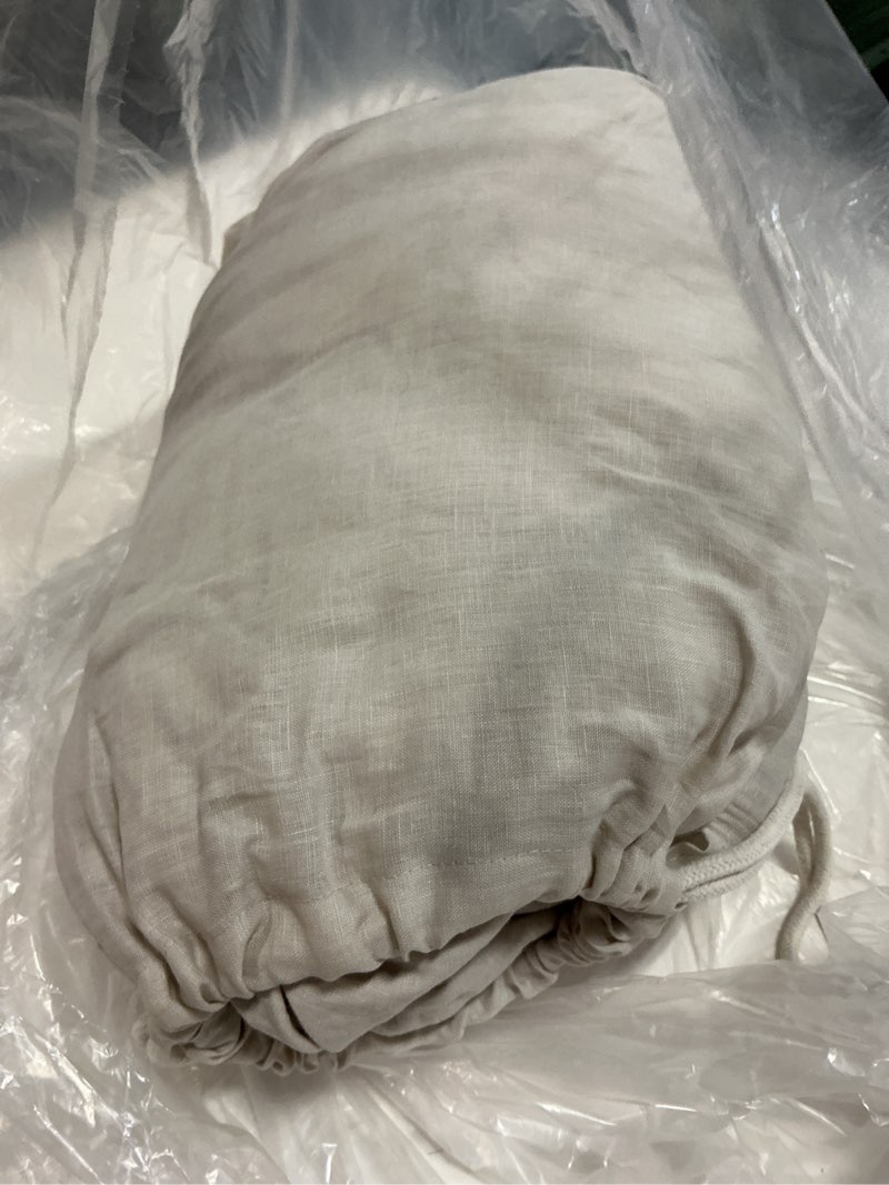 Condition photo showing Good Condition for european linen duvet cover set, full/queen, sand