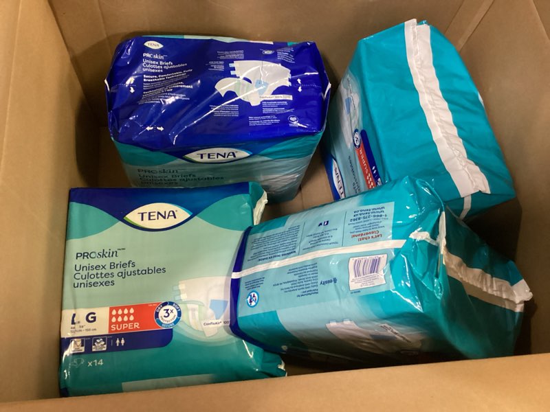 Condition photo showing New/Like New for Tena Incontinence Adult Diapers, Maximum Absorbency, Disposable Briefs, ProSkin - Large - 56 ct Large 56