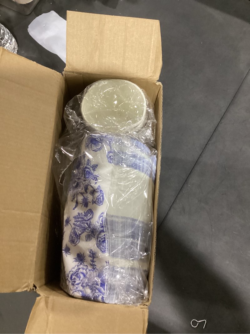 Condition photo showing New/Like New for pickmesh 252 pcs blue floral tea party supplies for 36 guests blue and white porcelain paper disposable dinnerware floral teacups with handle and saucers set for tea party decorations birthday wedding flowers blue