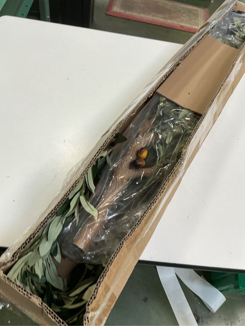 Condition photo showing Good Condition for Tall Faux Olive Tree?5Ft(60in) Realistic Texture Potted Silk Artificial Olive Tree? Fake Olive Trees Indoor Outdoor for Home Office Living Room Bedroom Foyer Porch Decor. 1 5ft