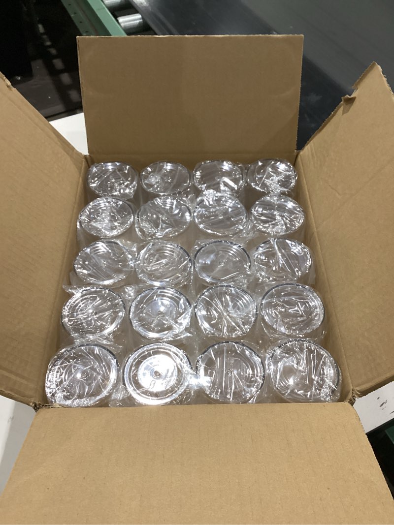 Condition photo showing New/Like New for vesici 20 pcs plastic cylinder vase acrylic cylinder vase bulk small clear flower container hurricane candle holder round wide container centerpiece for home office wedding decorations (4 inch) 20 4 inch