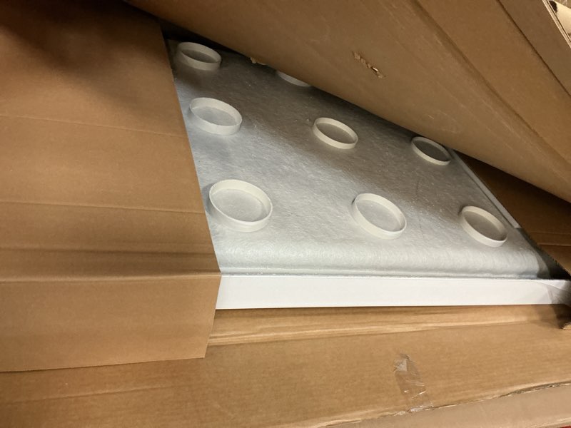 Condition photo showing Good Condition for dreamline slimline 36 in. d x 60 in. w x 2 3/4 in. h left drain double threshold shower base in white, dlt-1036601