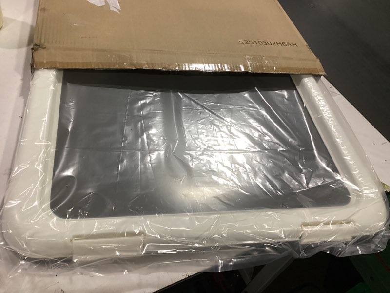 Condition photo showing New/Like New for amazon basics dog training pad holder,secured latches,extra thick and non-slip, recycled plastic, 24 inch, s, white and charcoal 22'' x 22''