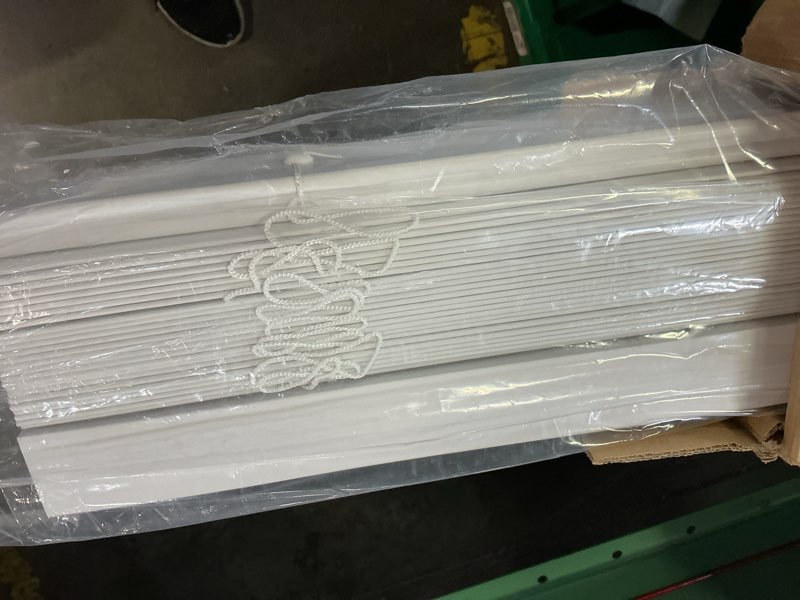 Condition photo showing Good Condition for dez furnishings cordless 2" faux wood blind, 59" w x 48" h, white white 59"w x 48"h