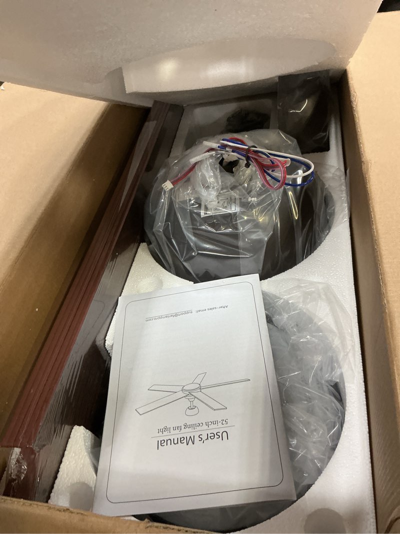 Condition photo showing New/Like New for fanbulous 52 inch ceiling fan with light and remote, brown modern ceiling fans, farmhouse industrial led ceiling fan lighting fixture for bedroom, kitchen, indoor, living room brown 52 inch