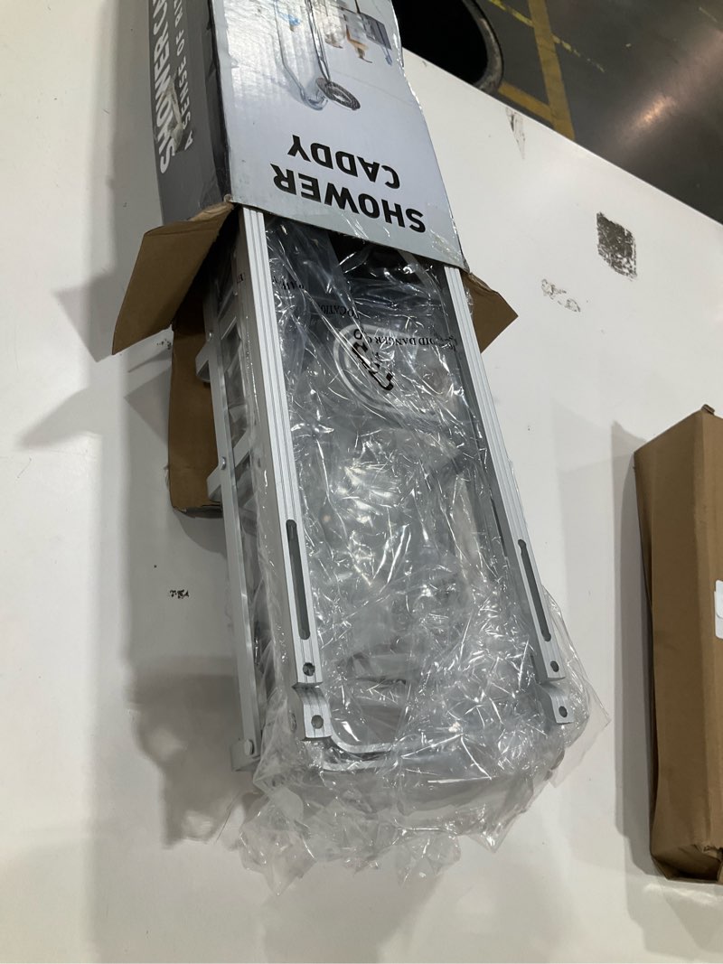 Condition photo showing Good Condition for gaokase aluminum shower caddy hanging, never rust shower organizer- 4 levels with adjustable height 10 hooks for razor/sponge - rack with soap basket (silver)
