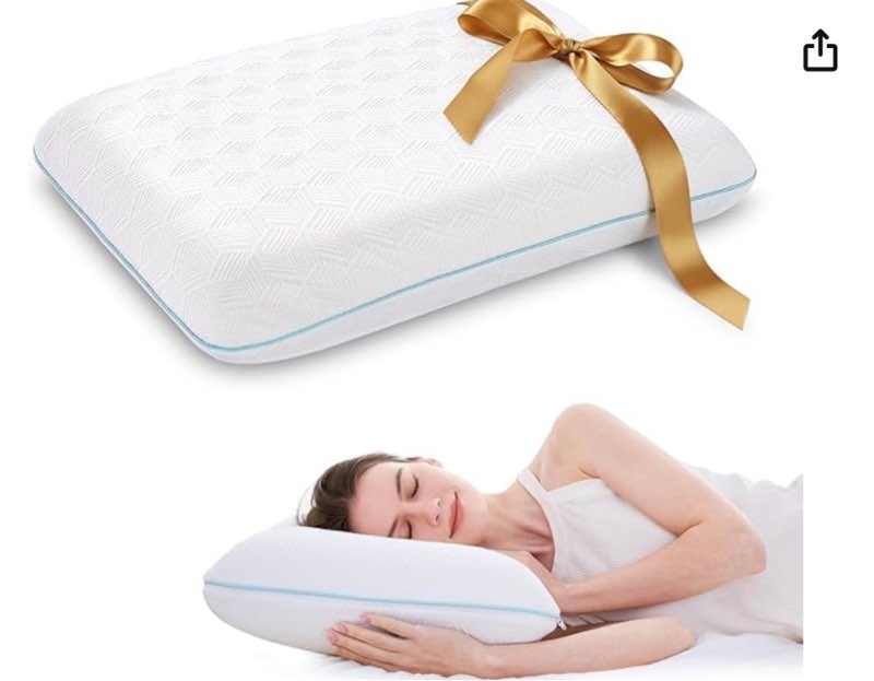 EGOHOME Bed Pillow Standard Size - Memory Foam Made in USA - for Side, Back and Stomach Sleepers, Ne