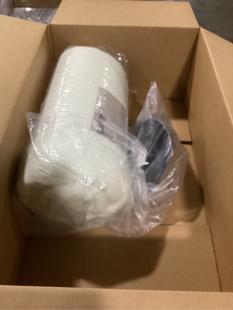 Condition photo showing Good Condition for andency ivory comforter set oversized queen(98x98inch), 3 pieces comforter for girls kids, soft microfiber pinch pleat comforter set, all season lightweight bedding set ivory oversized queen(98''x98'')