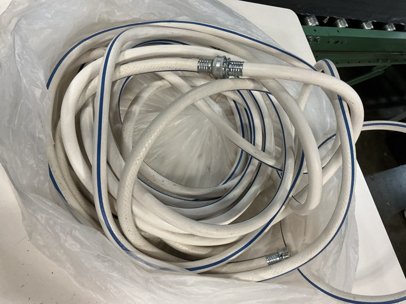 Condition photo showing As Is for project source 1/2-in x 25-ft light -duty vinyl white hose