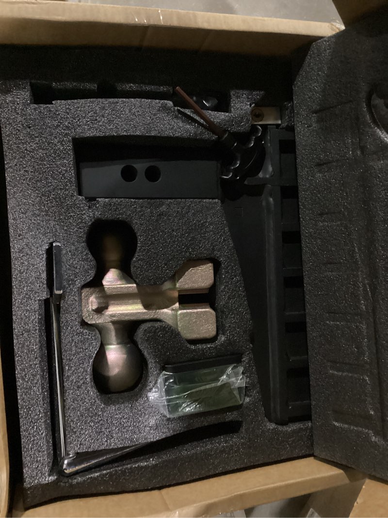 Condition photo showing New/Like New for locame adjustable trailer hitch, fits 2.5-inch receiver, 8-inch drop/rise drop hitch, 28,000 lbs gtw-tow hitch for heavy duty truck, solid ball mount, lc0079 2.5 inch 8 drop