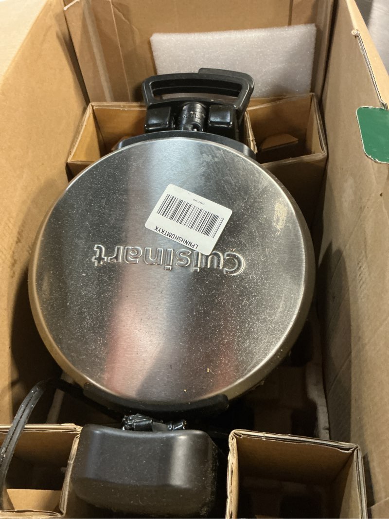 Condition photo showing As Is for Cuisinart - Double Flip Belgian Waffle Maker - Stainless Steel & Black