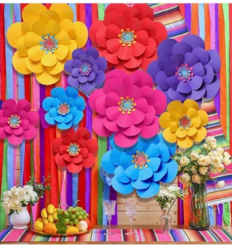 mooliwe 10 set 20inch 10inch jumbo mexican paper flowers decorations for wall extra large diy fiesta