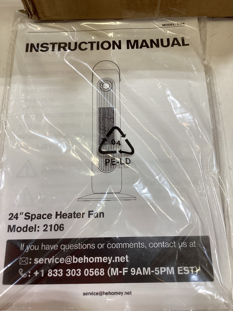 2-in-1 tower heater and fan combo, 24 \" electric space heaters for indoor