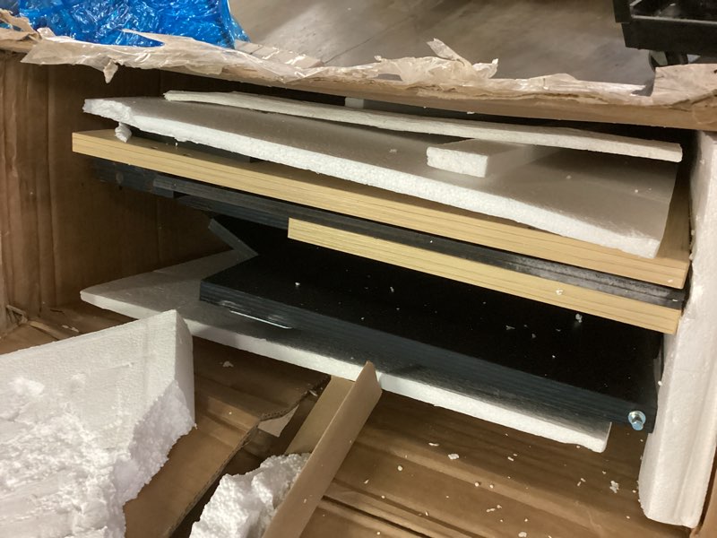 Condition photo showing As Is for VEVOR Natural Wood Kitchen Island Cart Rolling Storage