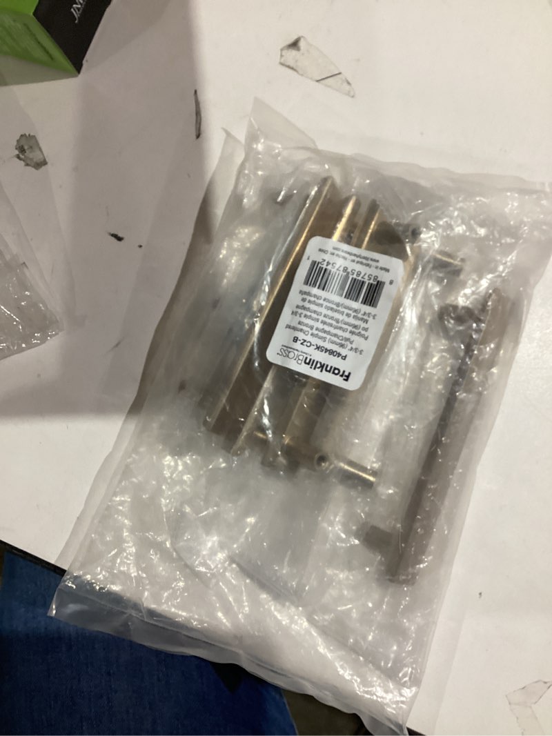 Franklin Brass Simple Chamfered (5-Pack) Cabinet Handles 3-3/4" Hole Center Modern Pulls | Champagne