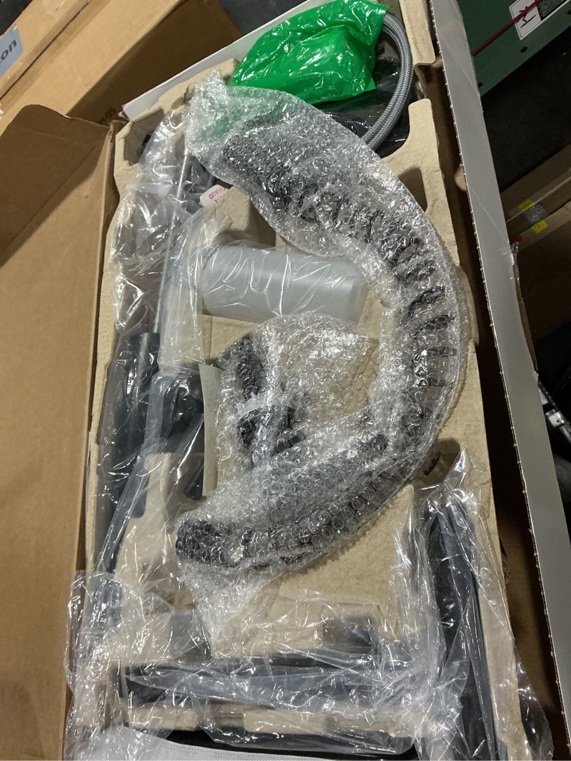 Condition photo showing As Is for Moen Essie Matte Black One-Handle High Arc Pre-Rinse Spring Pulldown Kitchen Faucet with Power Clean, 87814BL Matte Black Spring