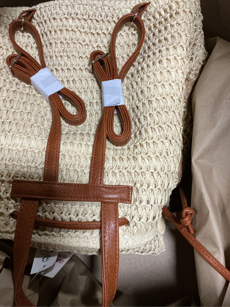 Condition photo showing Good Condition for roxy spotless sunnies backpack | straw | beach | vacation | travel | eco-friendly | lightweight | natural one size make it lovely - natural