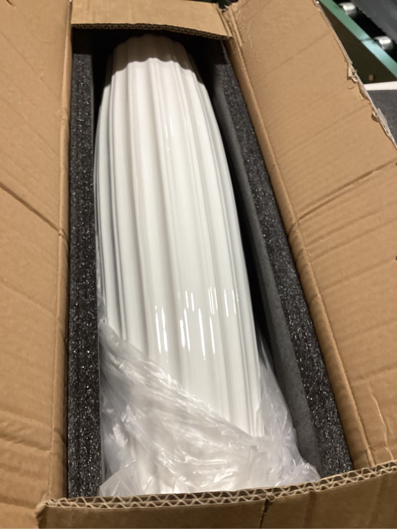 Condition photo showing Good Condition for white ceramic floor vase for pampas grass,15.7 inch home decor,large floor vase for centerpiece,living room and other spaces,minimalist decorative for pal,beloved and family shape 2 16 inch