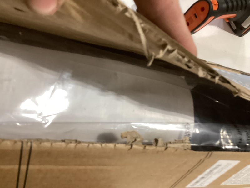 Condition photo showing As Is for 71 inch Retractable Baby Gates 42 inch Tall, Retractable Gate with Reinforced Strip Design to Prevent Crawling Through, 6 FT Retractable Dog Gate for Stairs, Doorways, Hallways, Indoor/Outdoor Black 42" Tall x 71" Wide