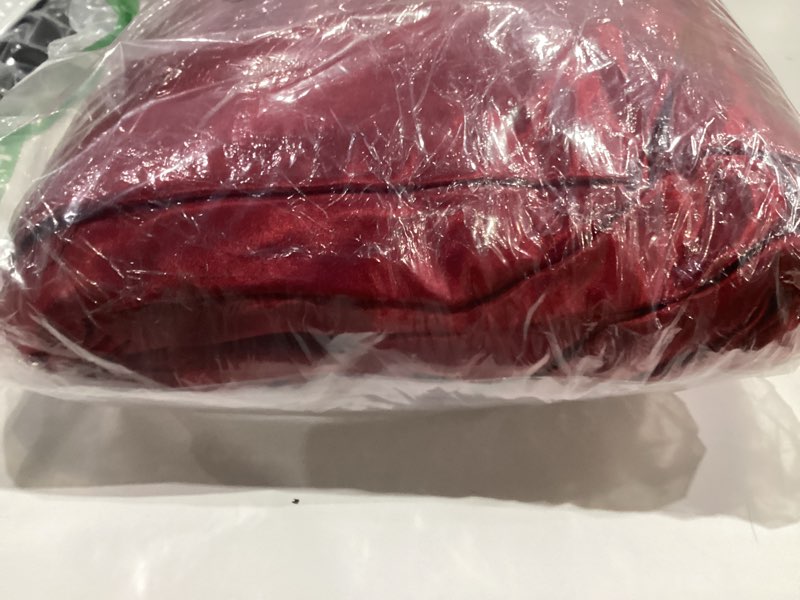 Condition photo showing Good Condition for kkjiaf 4 pack 120 inch round tablecloth satin burgundy round table cover, silky satin dining table c