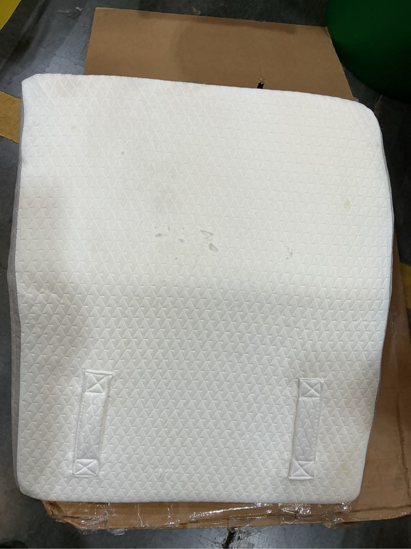 Condition photo showing Good Condition for wedge pillow, bed wedge pillows for sleeping, snoring, back support, after surgery, foam triangle pillow, removable washable cover (white gray, 10in) white gray 10in