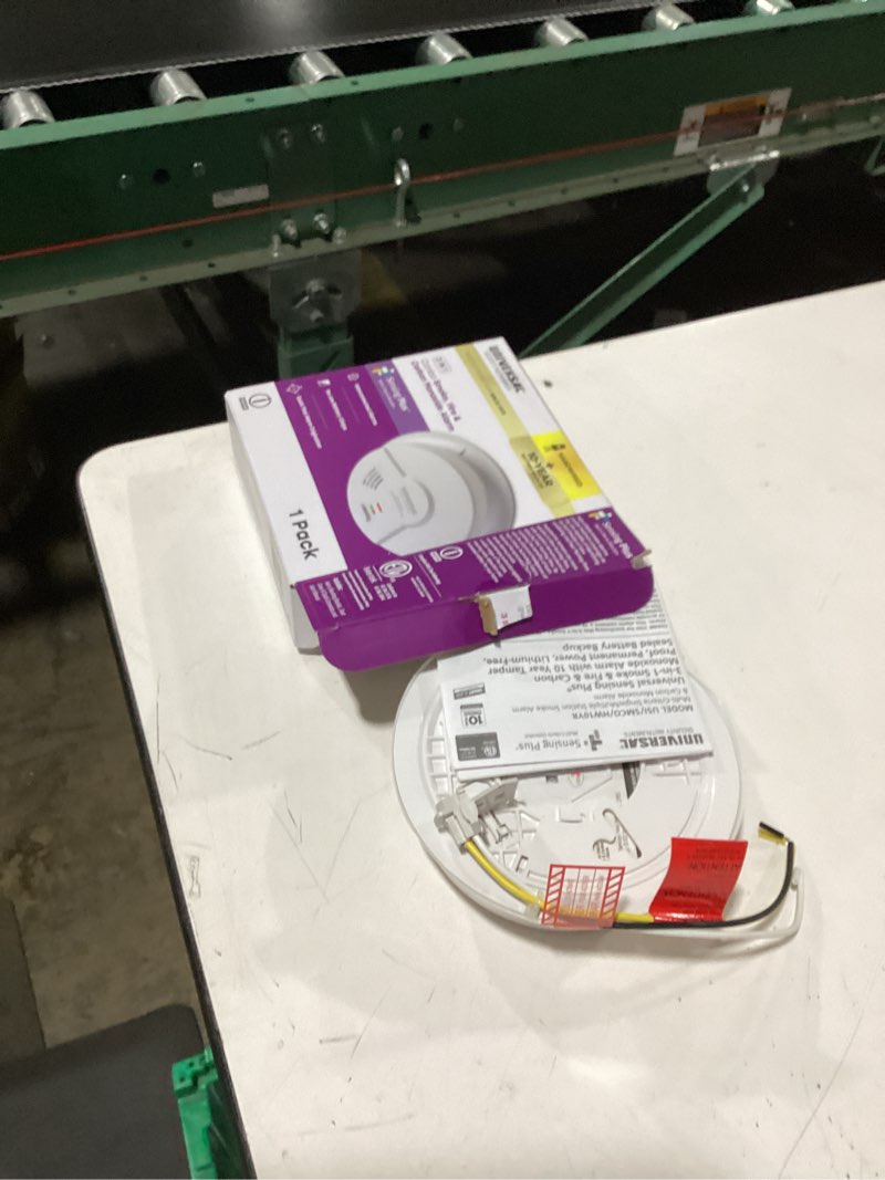 Condition photo showing Good Condition for universal security instruments, sensing plus, combo smoke, fire, and carbon monoxide alarm, multi-criteria, with 10-year battery