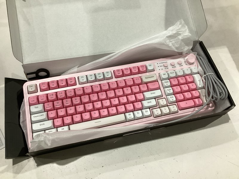 Condition photo showing Good Condition for aula 99 key keyboard, wireless gaming keyboard bluetooth computer keyboards creamy cute with number pad rgb backlit tri-mode bt/2.4ghz/usb-c - pink