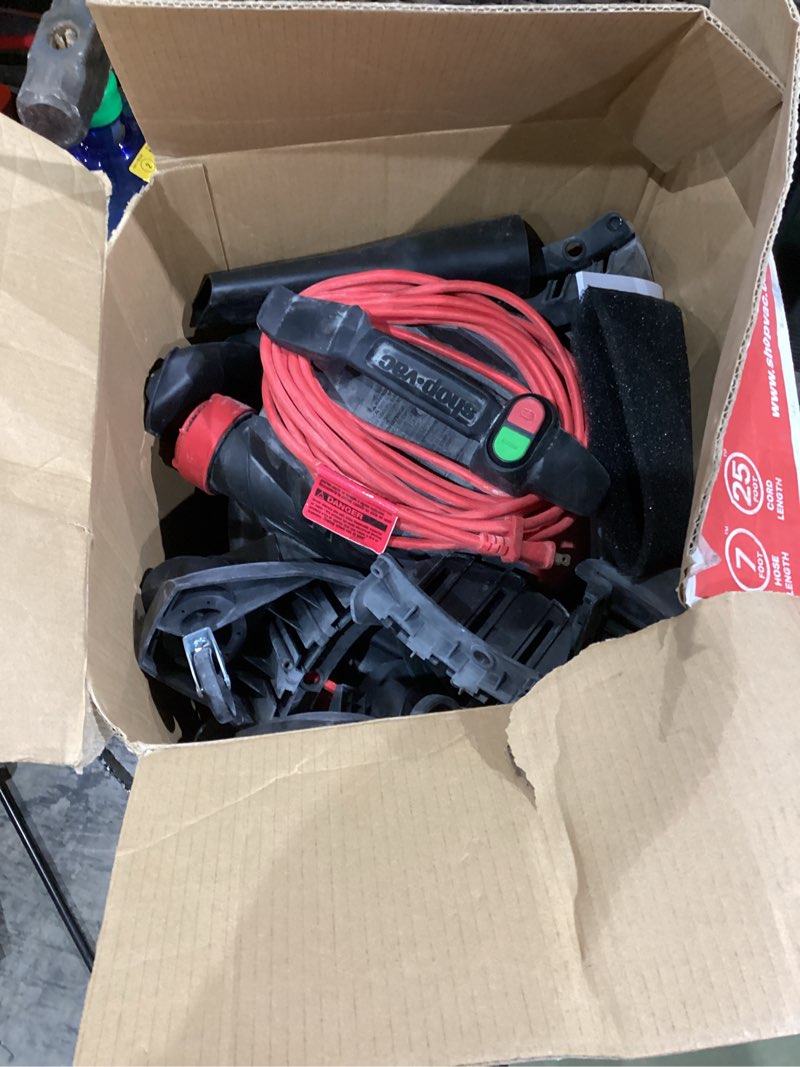 Condition photo showing As Is for shop-vac 12-gallon 6 hp corded wet/dry shop vacuum with accessories included