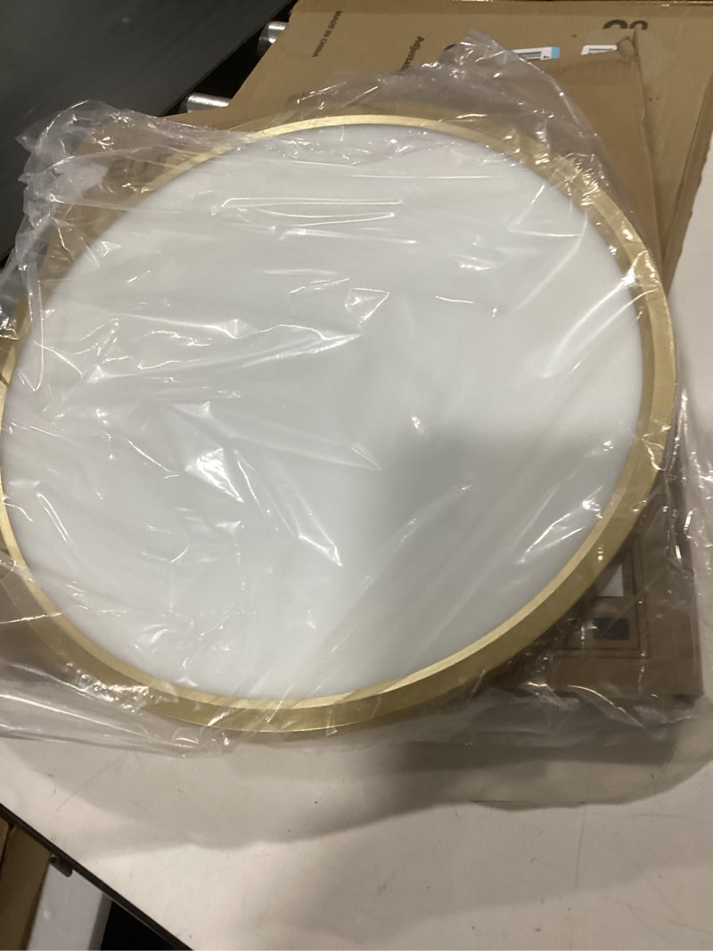 Condition photo showing New/Like New for 15.7inch led ceiling light fixture flush mount, 32w(320w equivalent), 3800lm, 5000k daylight white, ip40, flat modern round ceiling light for bedrooms, living rooms, bathrooms, stairwells, etc.(gold) 15.7 inch gold-5000k-1pack