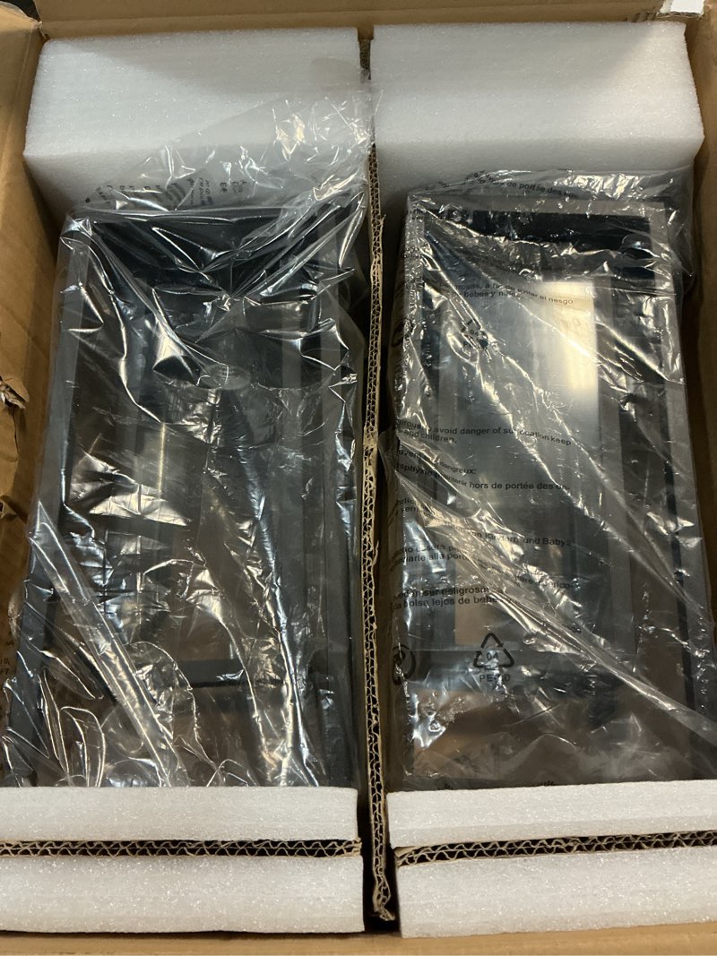 Condition photo showing New/Like New for 18" outdoor wall light fixtures waterproofed exterior lantern w/sturdy rectangular double cage in satin black&clear tempered glass,sconce mounted for house patio,front door,porch,garage lighting 2pack 18-inch satin black