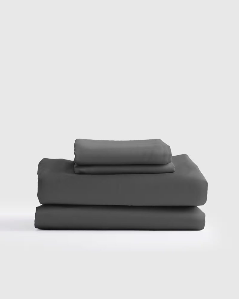 quince bamboo sheet set  queen charcoal 