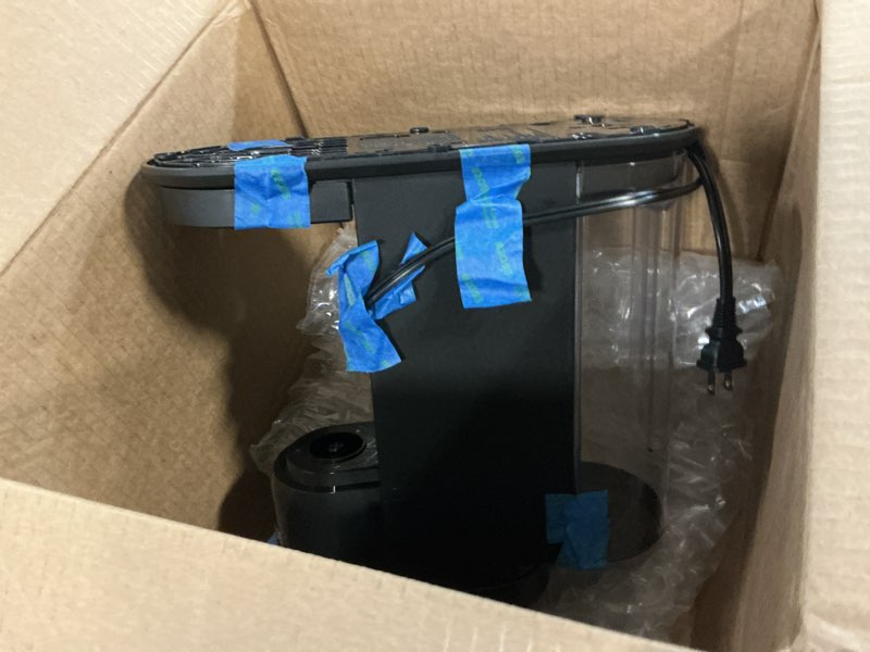 Condition photo showing As Is for keurig k-express single serve k-cup pod coffee maker, 3 brew sizes, strong button feature, 42oz removable reservoir, black