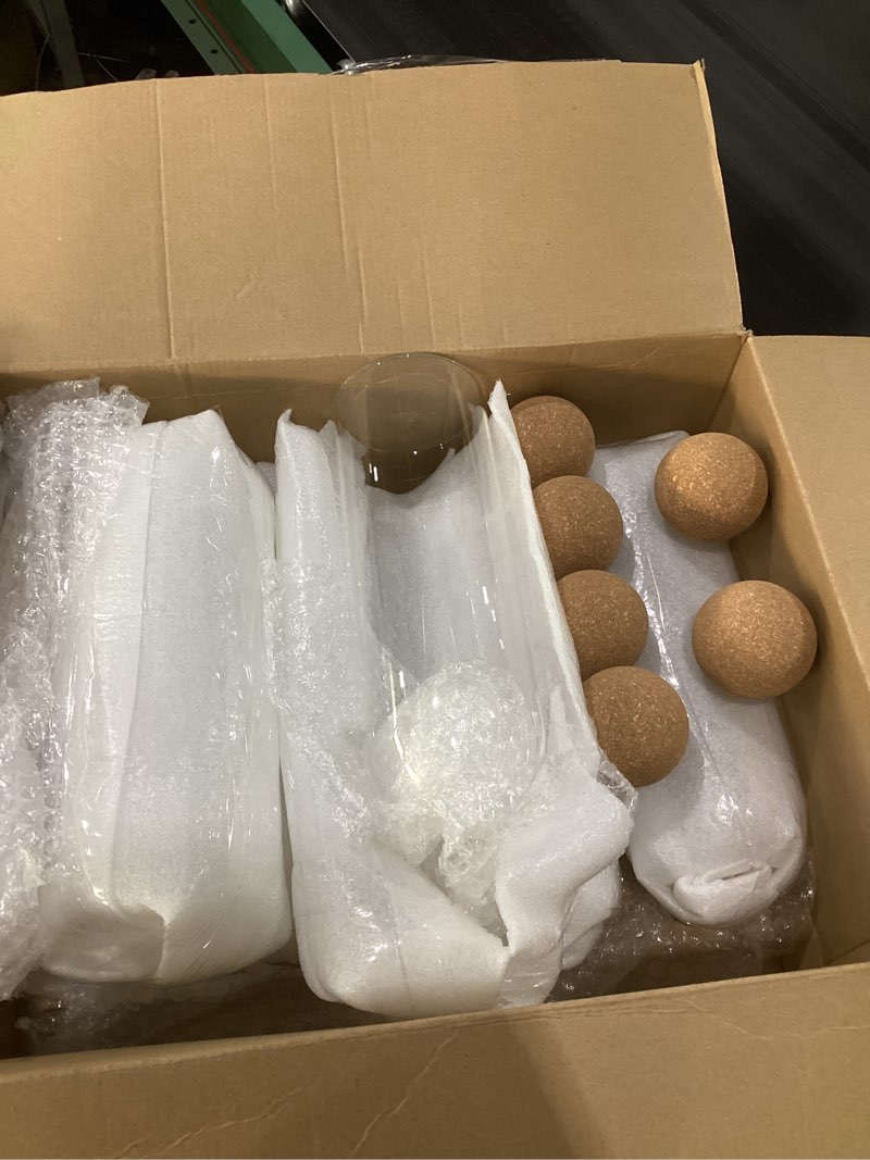 Condition photo showing Good Condition for suclain 6 pcs glass jars with cork ball lid food storage containers clear wood cork bottle candy jars coffee canister for beans nut sugar decorative kitchen storage organizer (40 oz) 6 40 oz