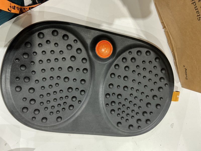 Condition photo showing Good Condition for trobing standing desk mat balance board with rollerball, wooden wobble anti fatigue mat balance board for standing desk, home office non-slip comfort floor mat to relieve foot, knee, and back pain a: medium black ( 21 inch ?