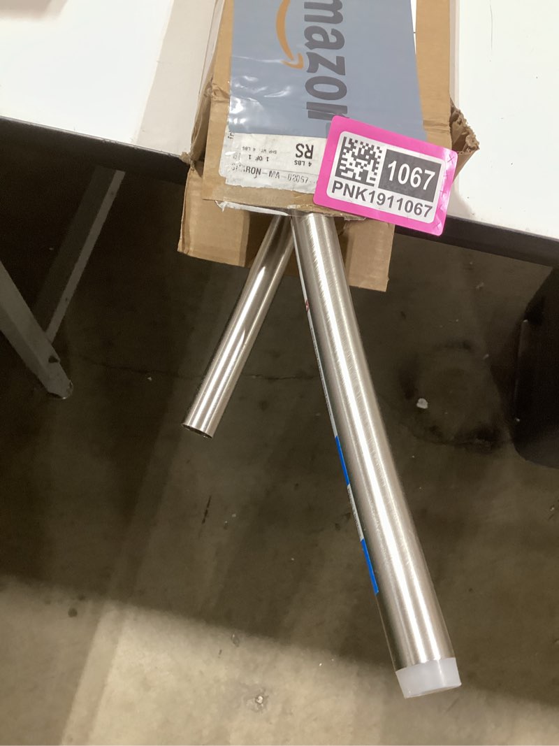 Condition photo showing Good Condition for Adjustable Curved Shower Rod, 42-72 inches Extra Wide Shower Curtain Rod, Rust proof, Premium Stainless Steel, Curved Shower Curtain Rod for Bathroom, Need to Drill, Silver Silver 42-72 inches