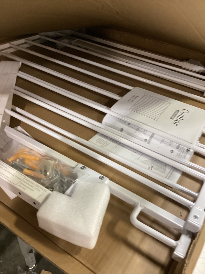 Condition photo showing Good Condition for cumbor 29.2–43" baby gate for stairs, hardware mounted (drill required), expandable no bottom bar dog gate, auto close extra wide walk thru, pet & toddler proof gate, top & bottom of stairways (white) white hardware mounted only (no bottom bar) 29.2"-43" w x 28" h