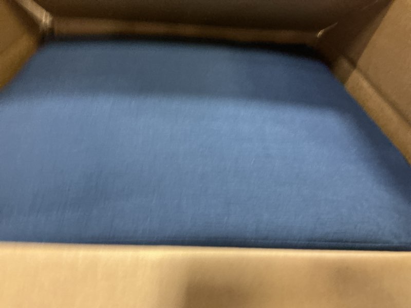 Condition photo showing Good Condition for arden outdoor deep seat cushion set, 24 in x 24 in, weather-proof, rain-proof, fade resistant patio cushion for chair, sofa, and couch sapphire blue leala polyfill sapphire blue leala 1 pack