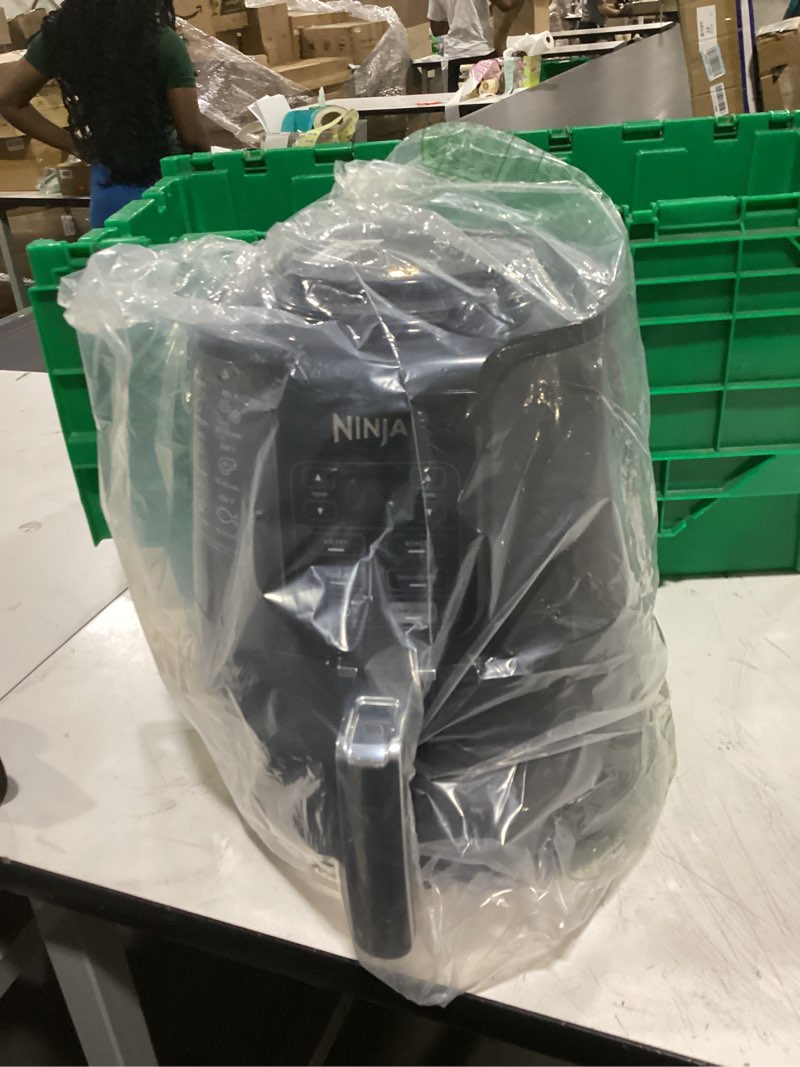Condition photo showing New/Like New for ninja air fryer | 4 qt capacity | 4-in-1 roast, crisp, roast, reheats, & dehydrates | dishwasher safe parts | 105°f-400°f | includes 20 easy & healthy recipes | 1550 watt | grey | af101