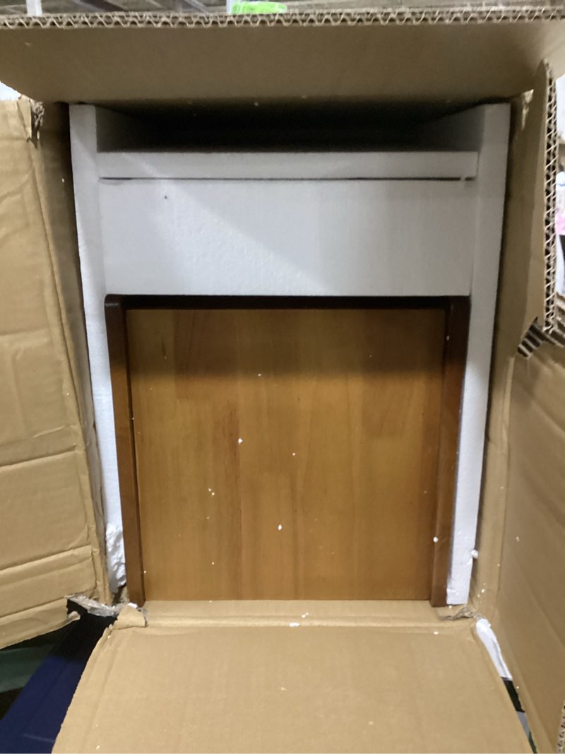 Condition photo showing New/Like New for latifolia Solid Wood Nightstand, 2-Drawer Small Nightstand, Narrow Bedside Table with Shelf Storage(Walnut, 11.81''W)