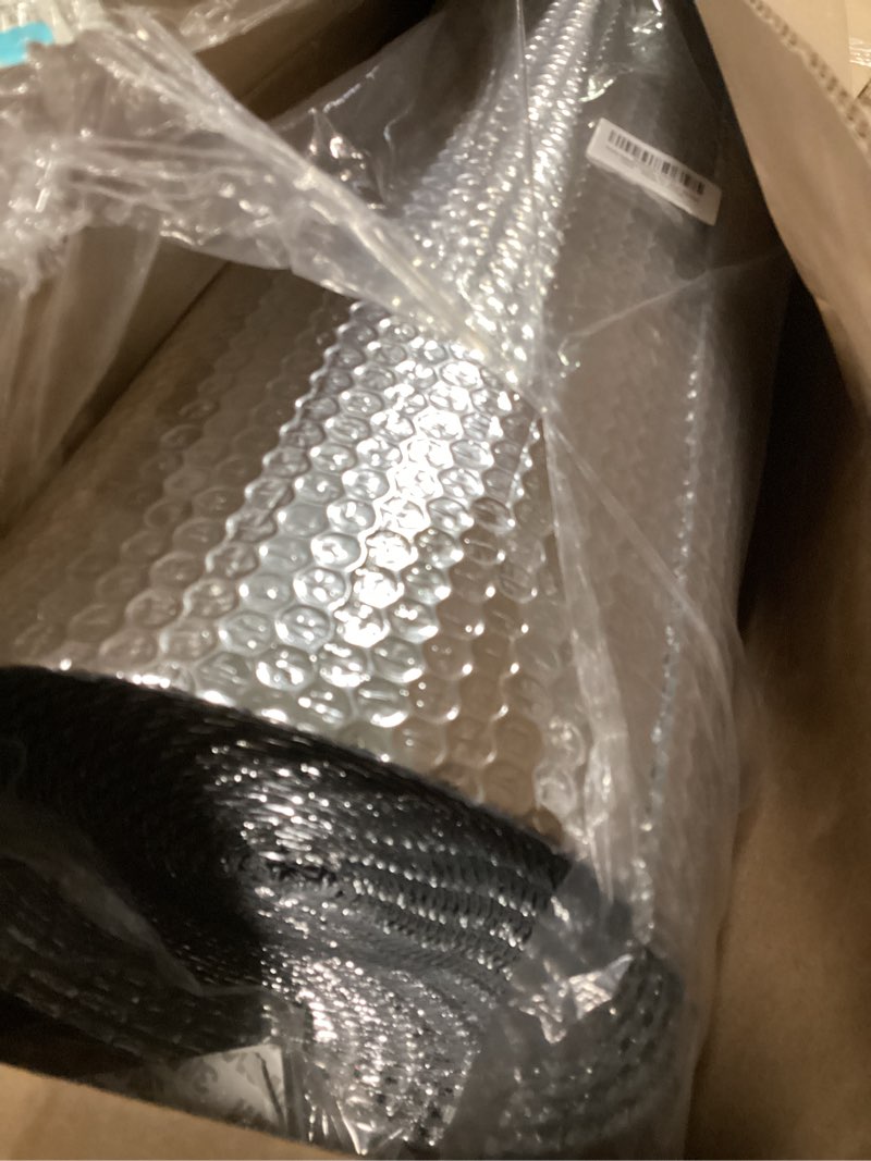 Condition photo showing Good Condition for Reflective Insulation Roll 23.6inch x 40Ft Double Bubble Reflective Aluminum Foil Wrap Insulating Sheet Thermal Shield Radiant Barrier for Winter RV Window Thermal Cold Insulation Summer Heat - Silver 23.6"x40' Silver