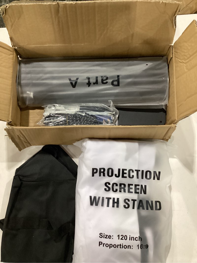 Condition photo showing Good Condition for stwui outdoor-projector-screen-with-stand - 120 inch portable projection screen indoor outdoor projector screens 16:9 4k hd lightweight movie screen with carry bag for backyard movie night stwui ps120