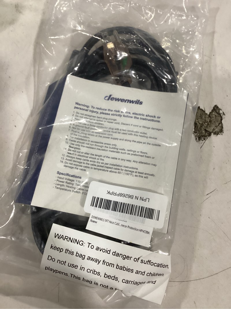 Condition photo showing Good Condition for dewenwils 9ft heat tape for water pipes, 120v heat tape for pipes at -40°f, pipe heat tape with thermostat, pipe heat tape, csa/etl listed 9 ft-rated power