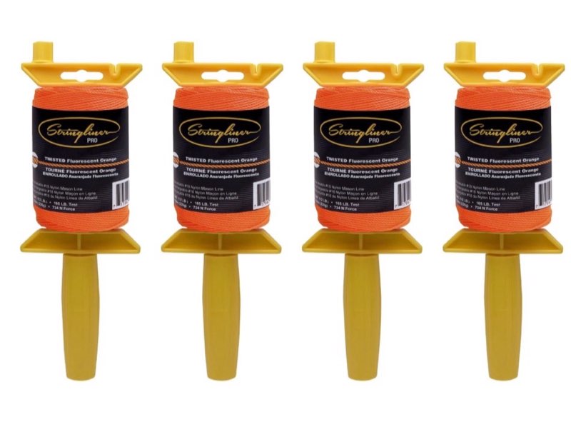 25406 pro mason’s line reels – 1/2 lb. stringliner® pro twisted fl orange 540'. (4 pack)